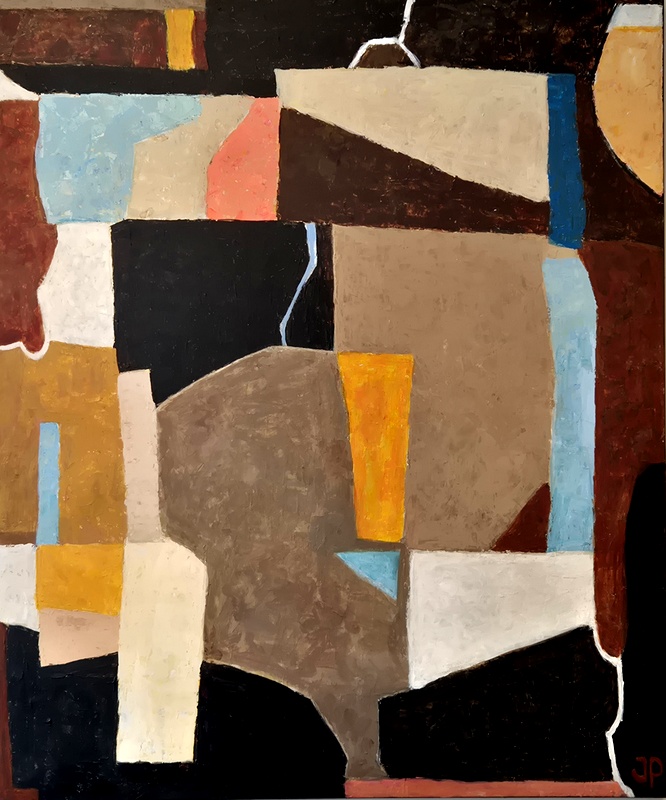 Collagemaleri af Johanne Petersen
